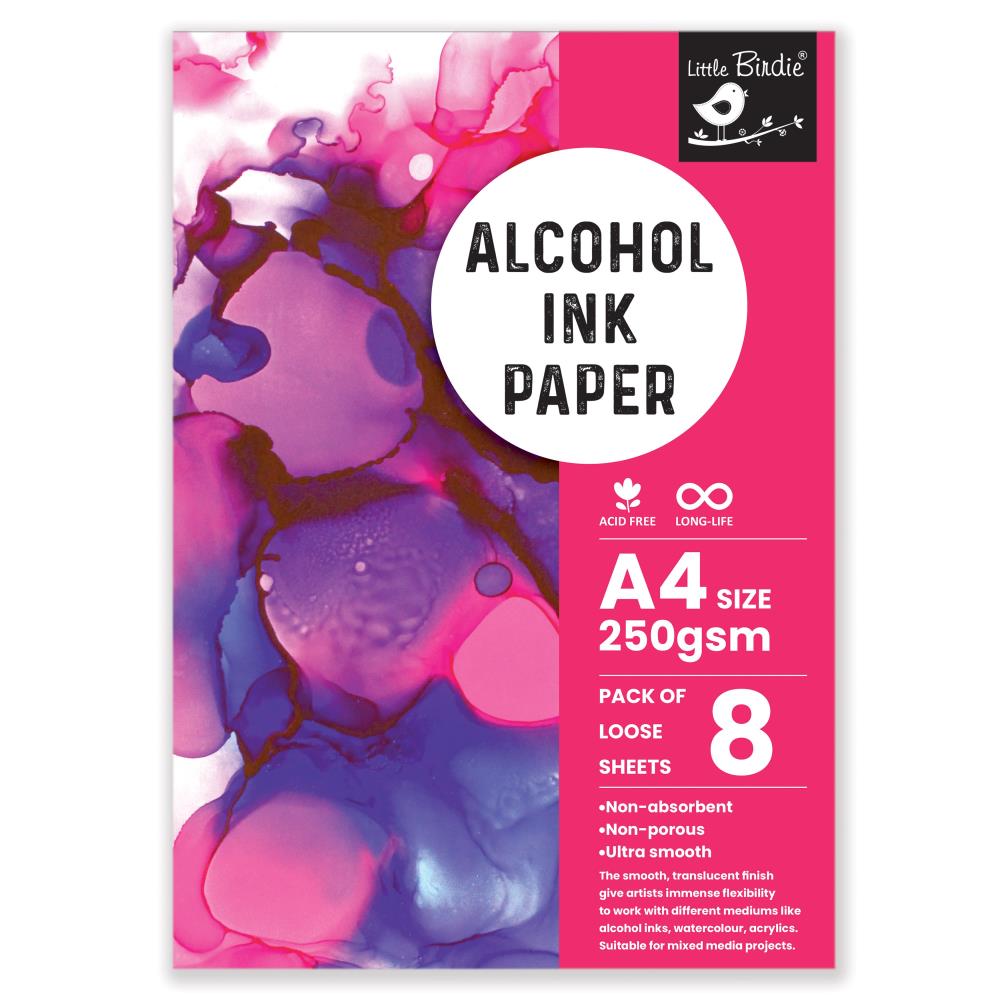 Little Birdie Alcohol Inkt Papier A4 8 vel