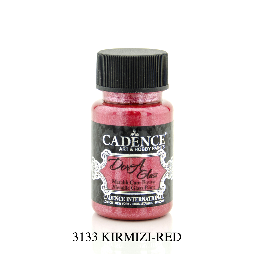 Cadence Dora Metallic Glas Verf 50 ml Rood