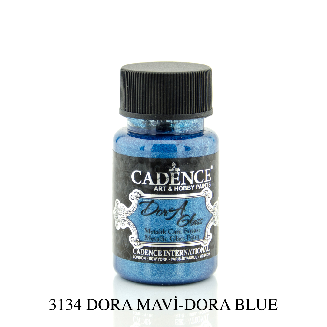 Cadence Dora Metallic Glas Verf 50 ml Blauw