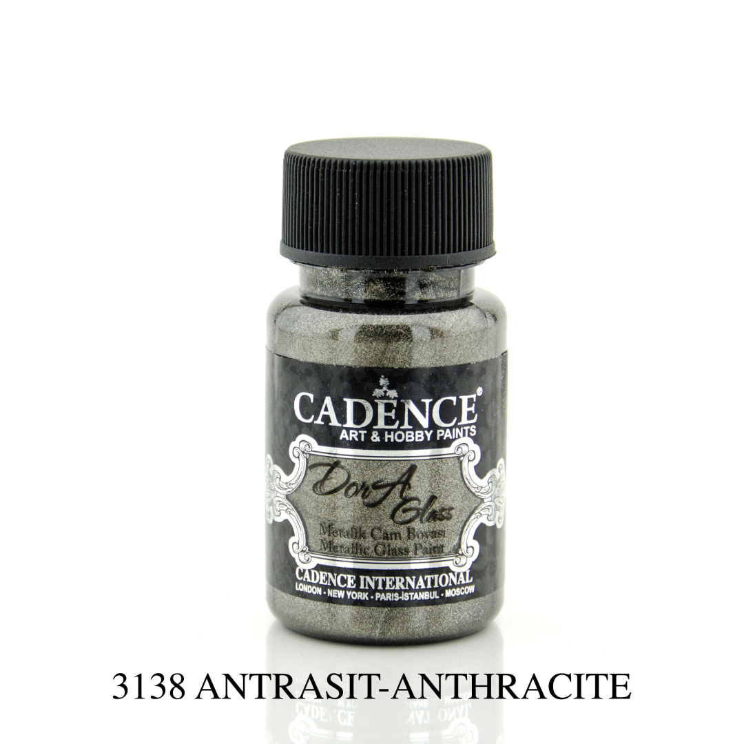 Cadence Dora Metallic Glass Paint 50 ml Anthracite
