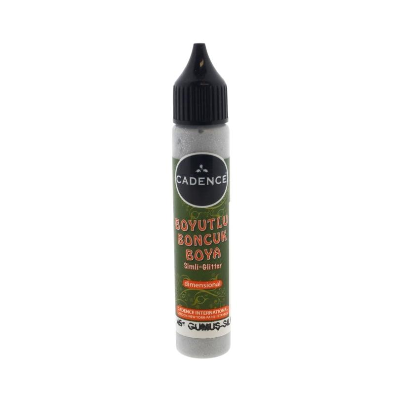 Cadence Dimensional Verf Glitter 25 ml Zilver