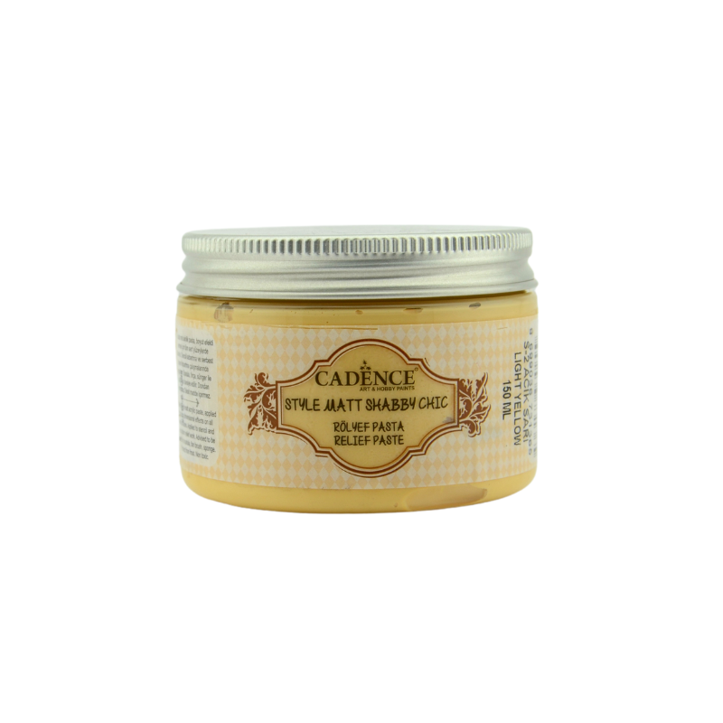 Cadence Style Mat Shabby Chic Relief Pasta 150 ml Lichtgeel
