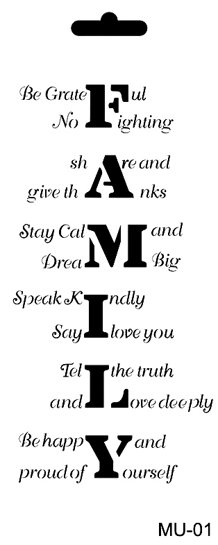 Cadence Mixed Media Stencil MU01 10x25 cm Family