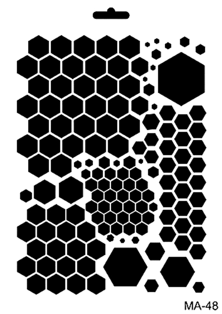 Cadence Mixed Media Stencil MA48 21x29 cm Hexagonal