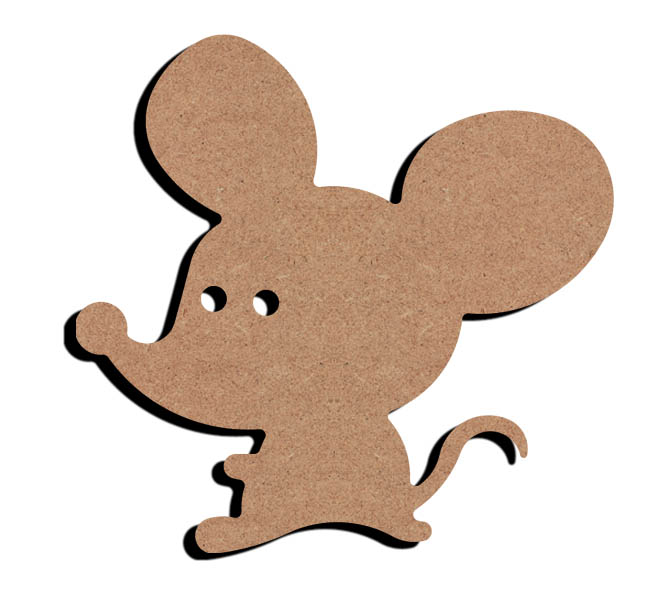 MDF Figuur Leuke Muis 15 cm