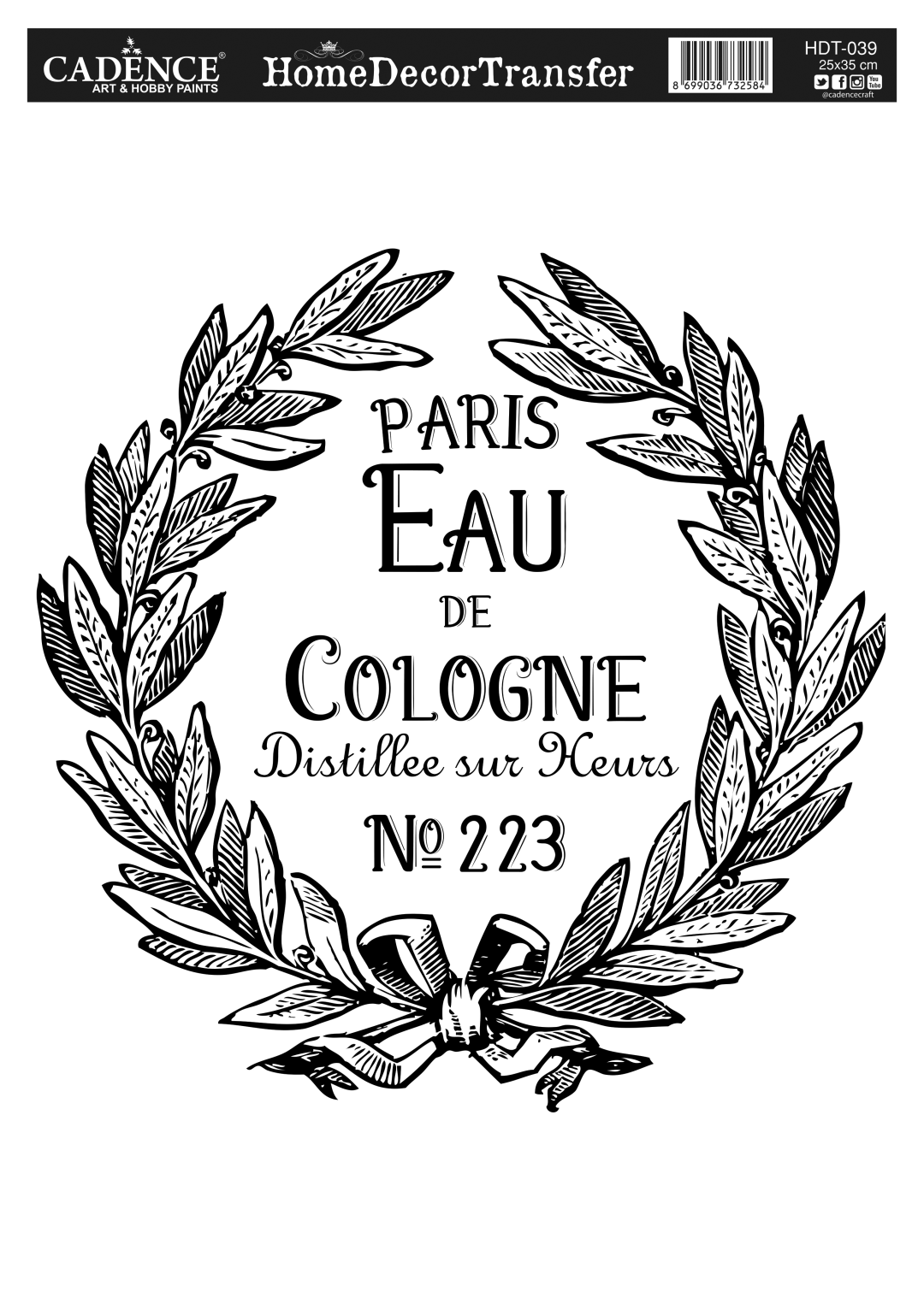 Cadence Home Deco Transfer HDT-039 25x35 cm Eau de Cologne