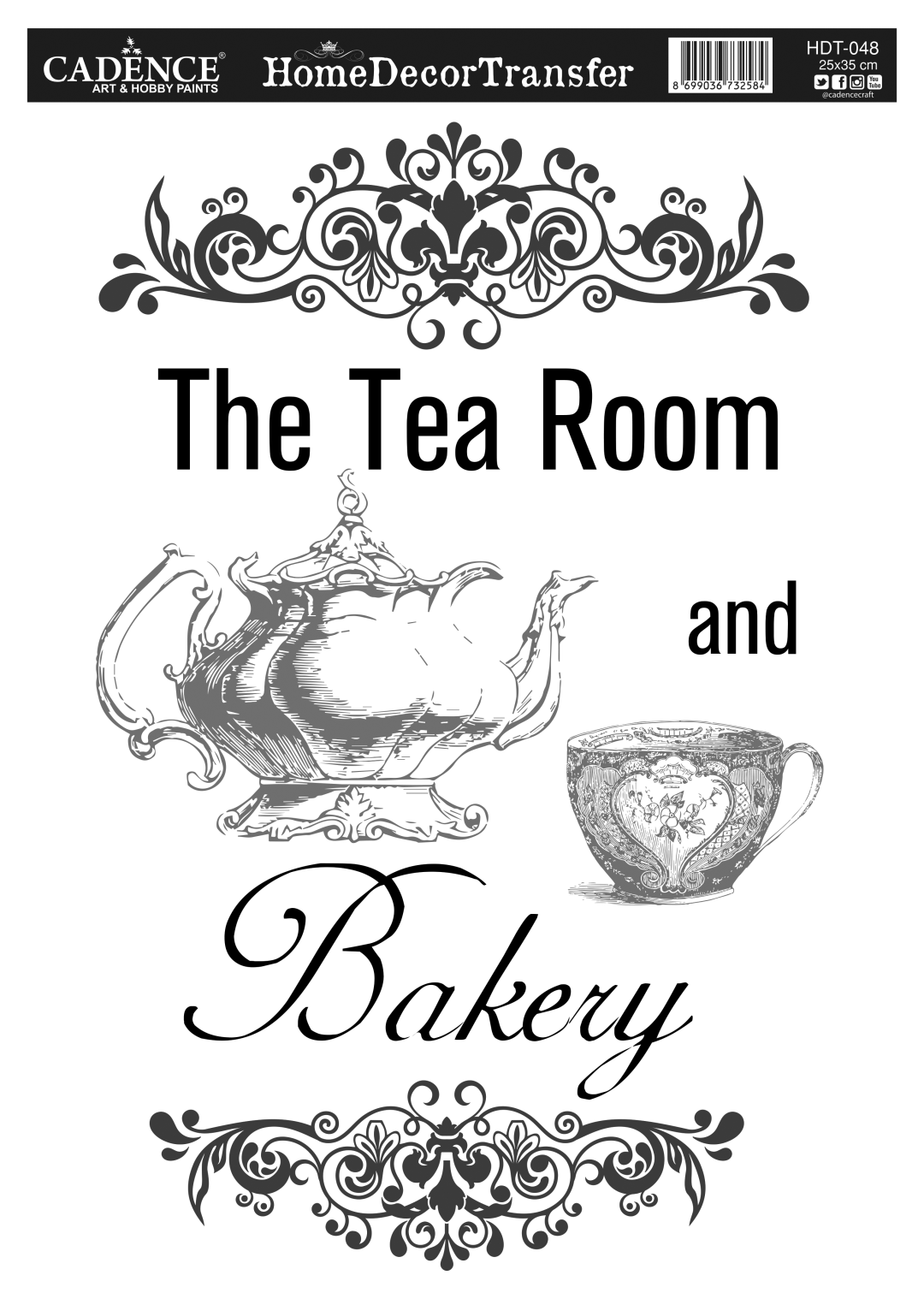 Cadence Home Deco Transfer HDT-048 25x35 cm Tea Room