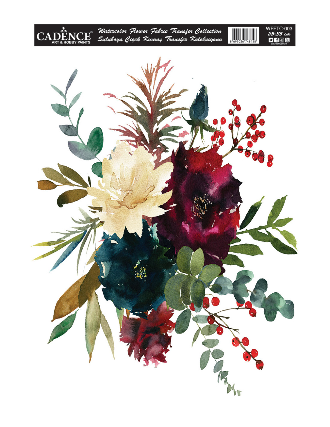 Cadence Textil Transfer Aquarell 0003 25x35 cm