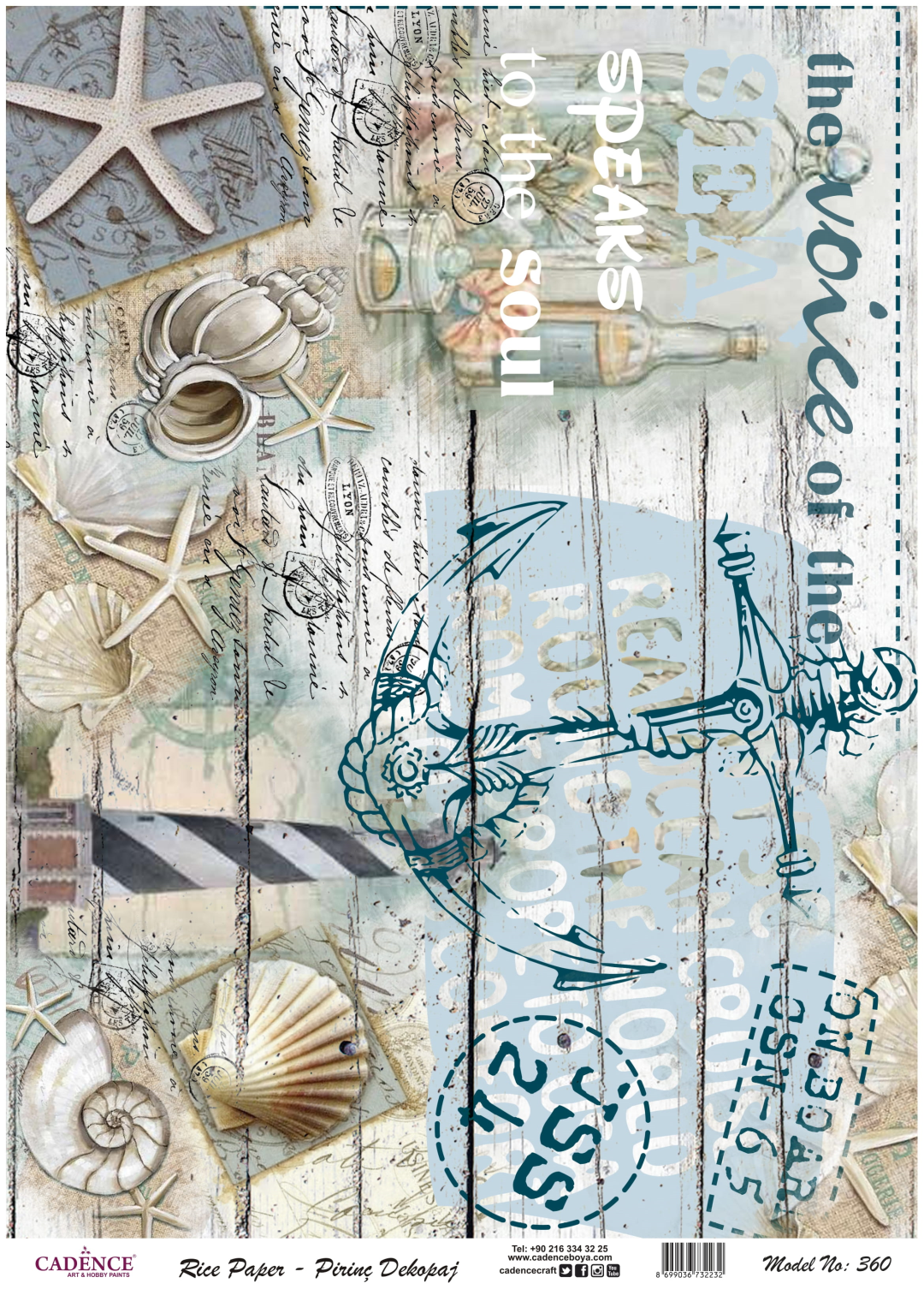 Cadence Rijst Decoupagepapier 360 30x42 cm Maritiem