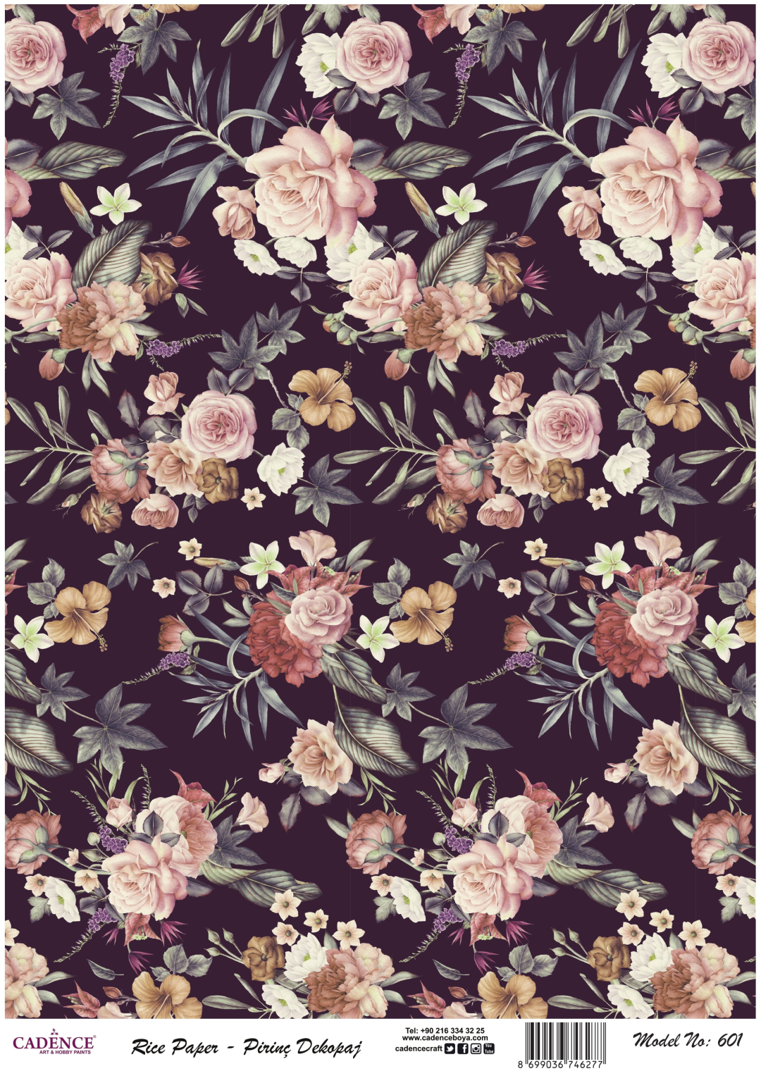 Cadence Rice Decoupage Paper 601 30x42 cm Flora