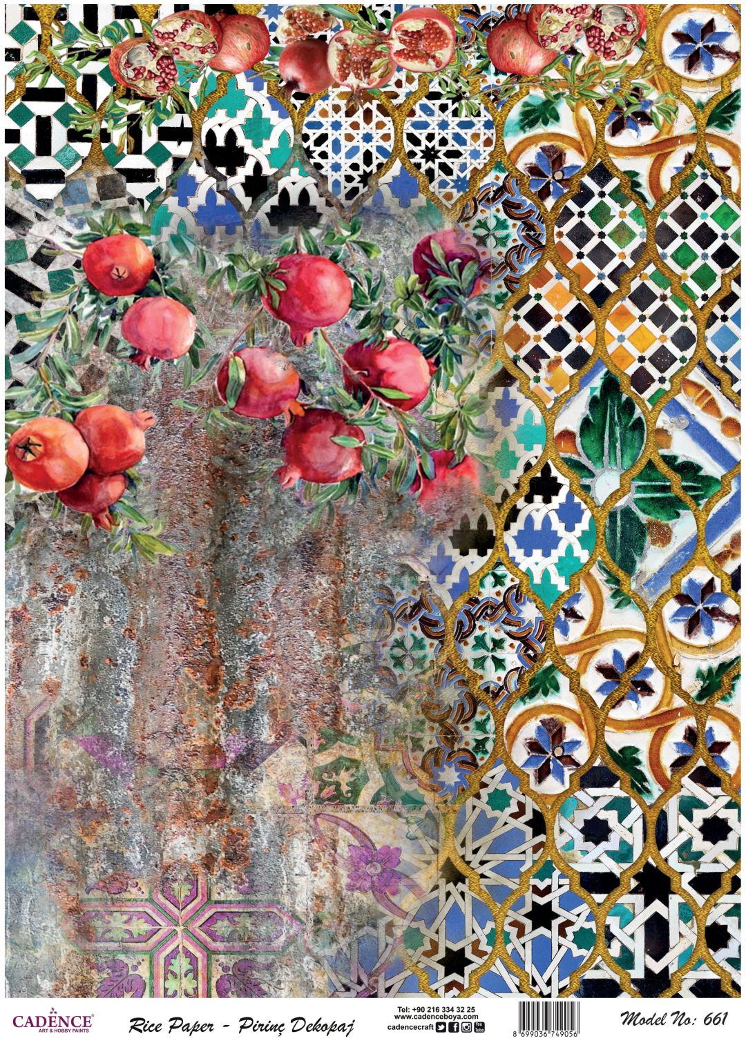 Cadence Rijst Decoupagepapier 661 30x42 cm Bessen