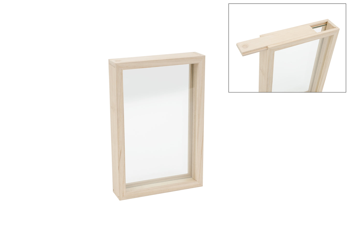 Wooden Frame with Glass Plate 30x20x5 cm