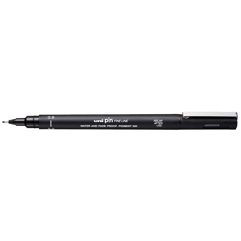 Uni Pin Fineliner Zwart 0,9 mm