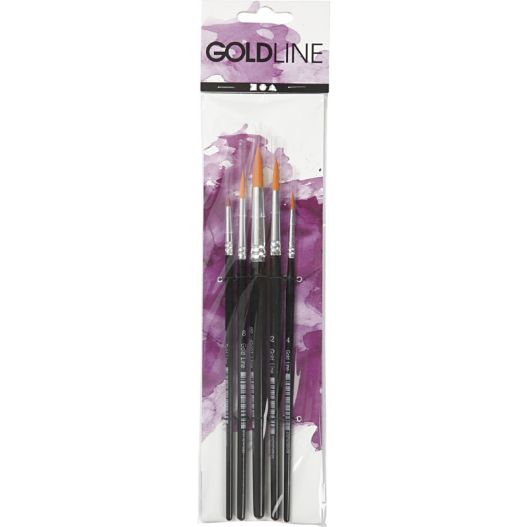 CC Gold Line Acryl Penselen Rond Set 5 stuks