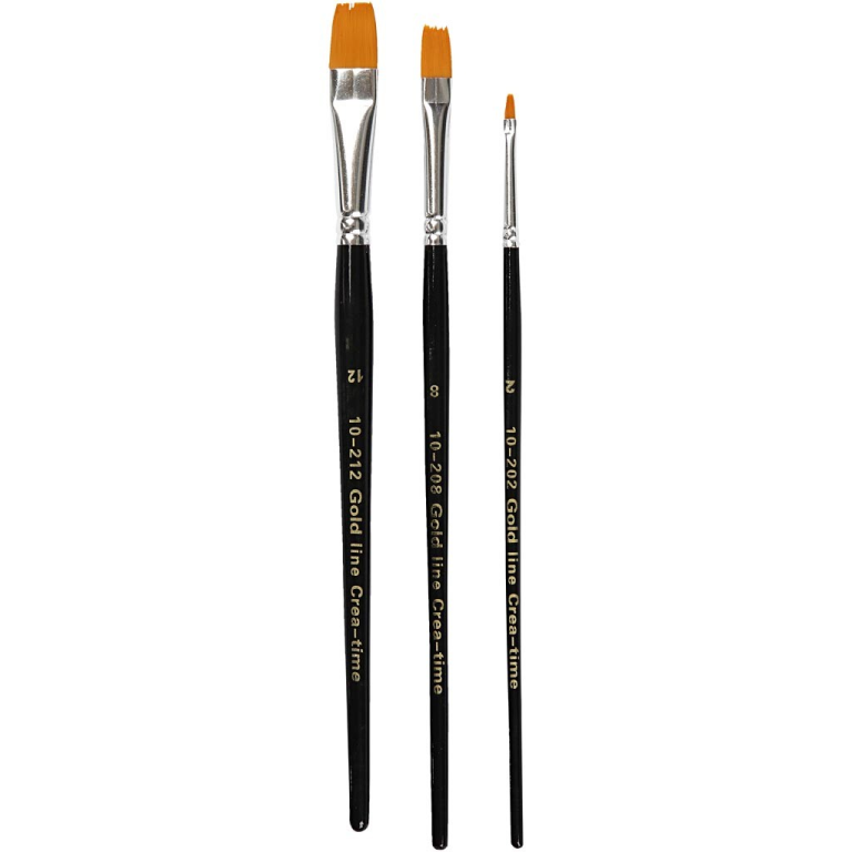 CC Gold Line Acryl Pinsel Flach Set 3 Stück