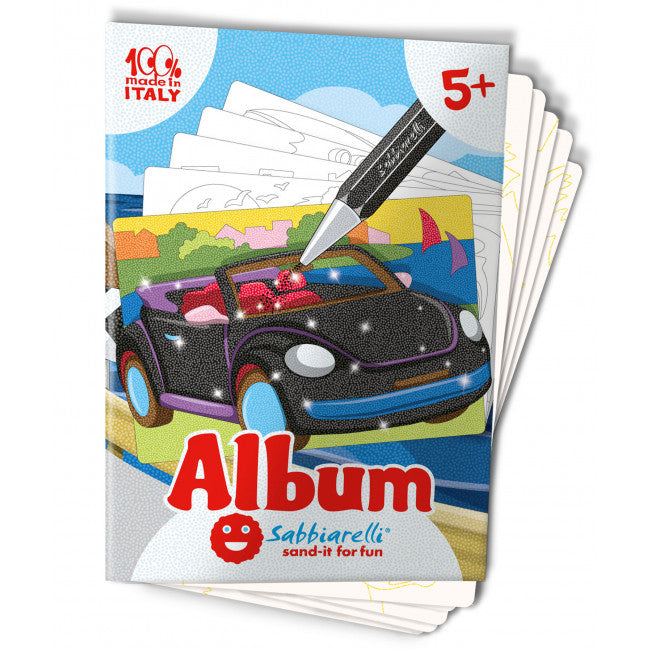 Sabbiarelli Zandschilderen Album Auto's 15x20 cm 5 stuks