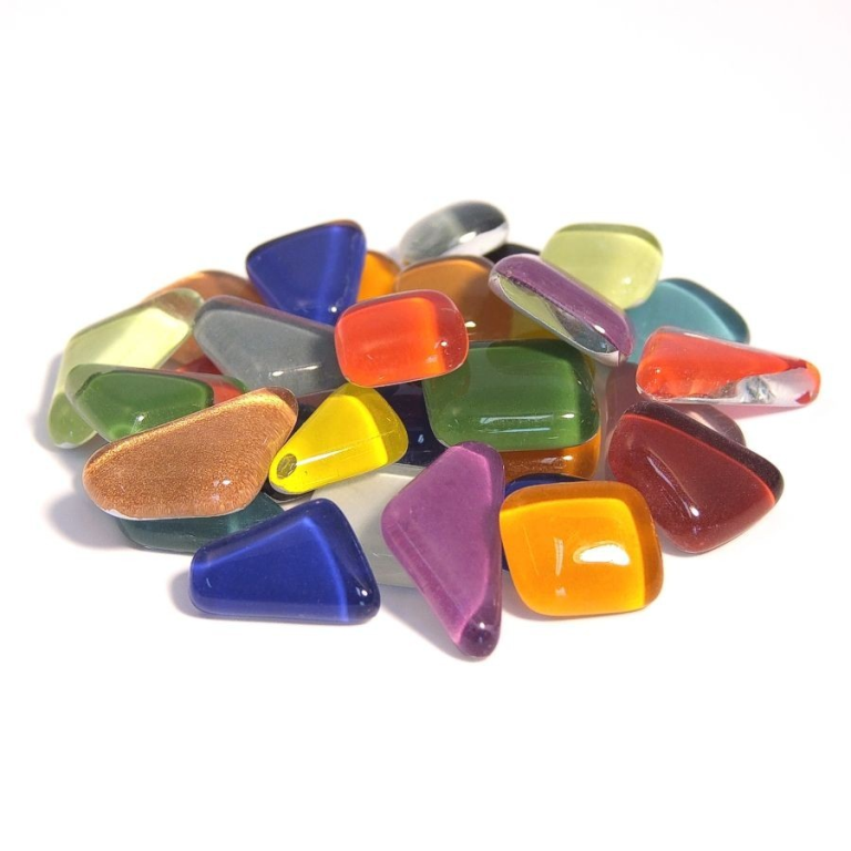Soft Glas Polygonal Klar Mix Bunt 100 g