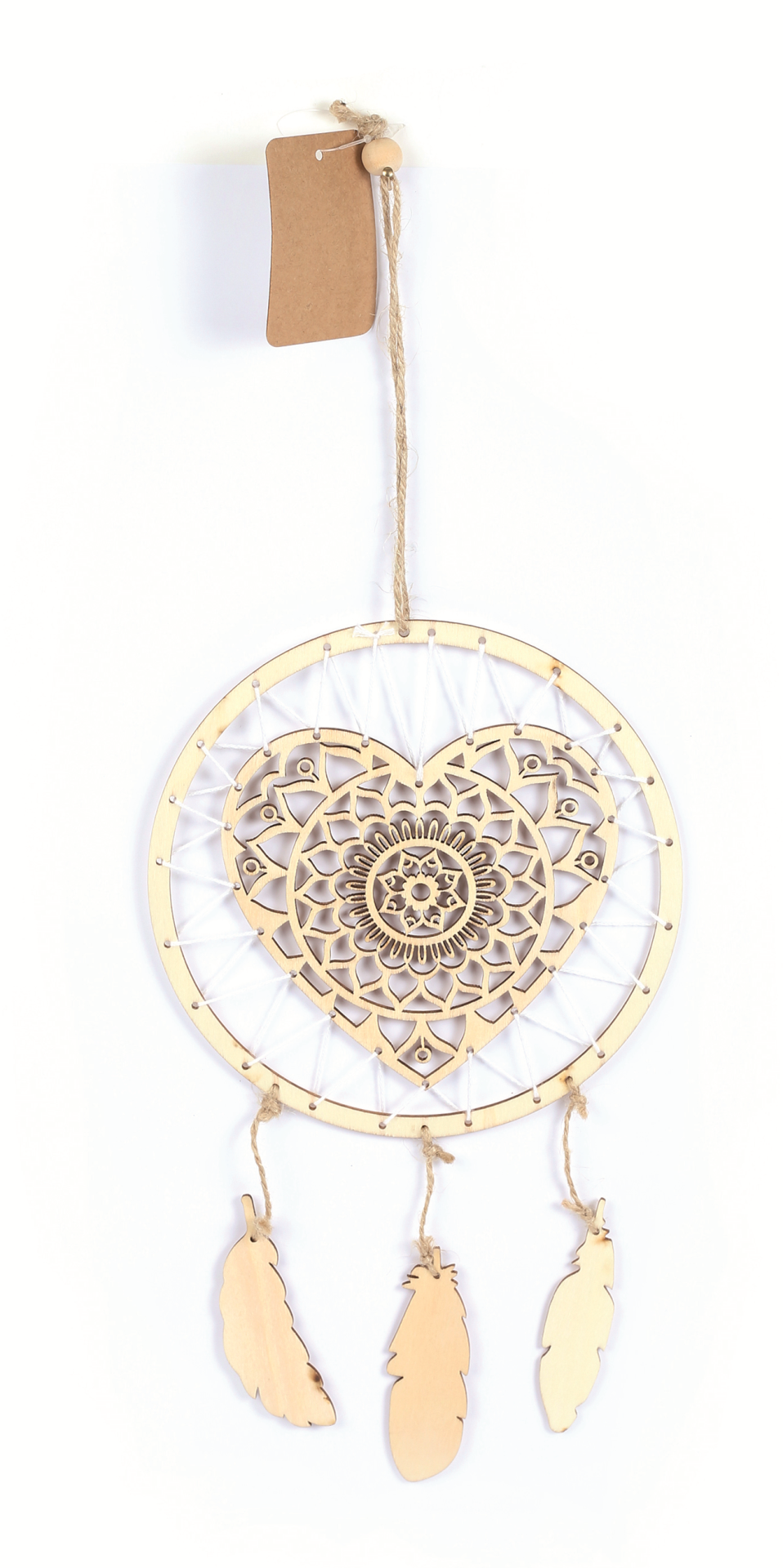 GC Wooden Dreamcatcher Heart 16x25 cm