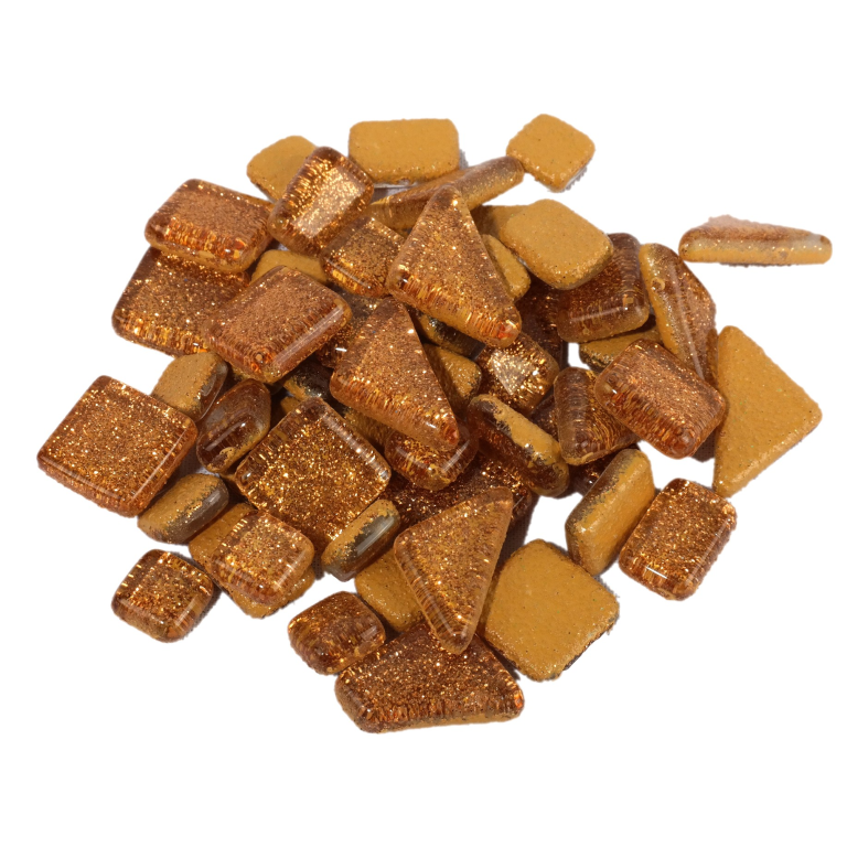 Weiches Glas Polygonal Glitzer Hellbraun 100 g