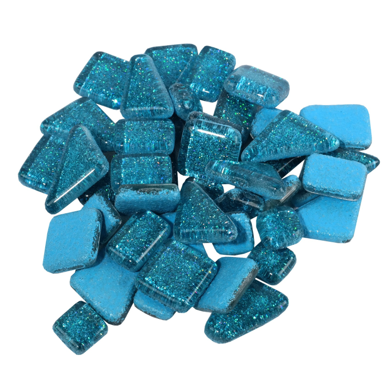 Soft Glass Polygonal Glitter Aqua Blue 100 g