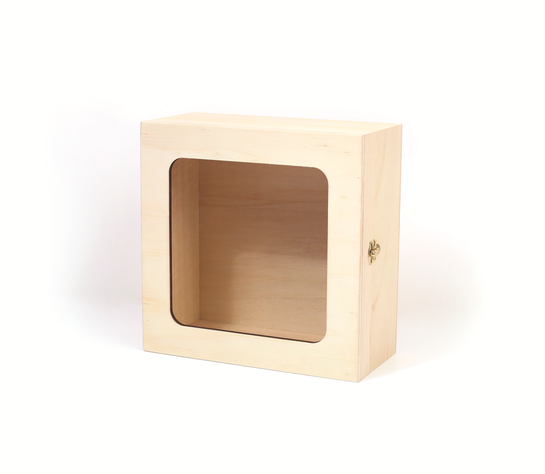 GC Holzkasten mit Fenster 21x21x10 cm