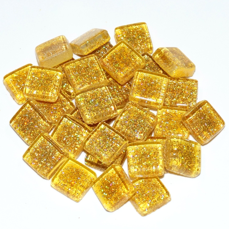 Soft Glass Square Glitter Yellow 100 gr