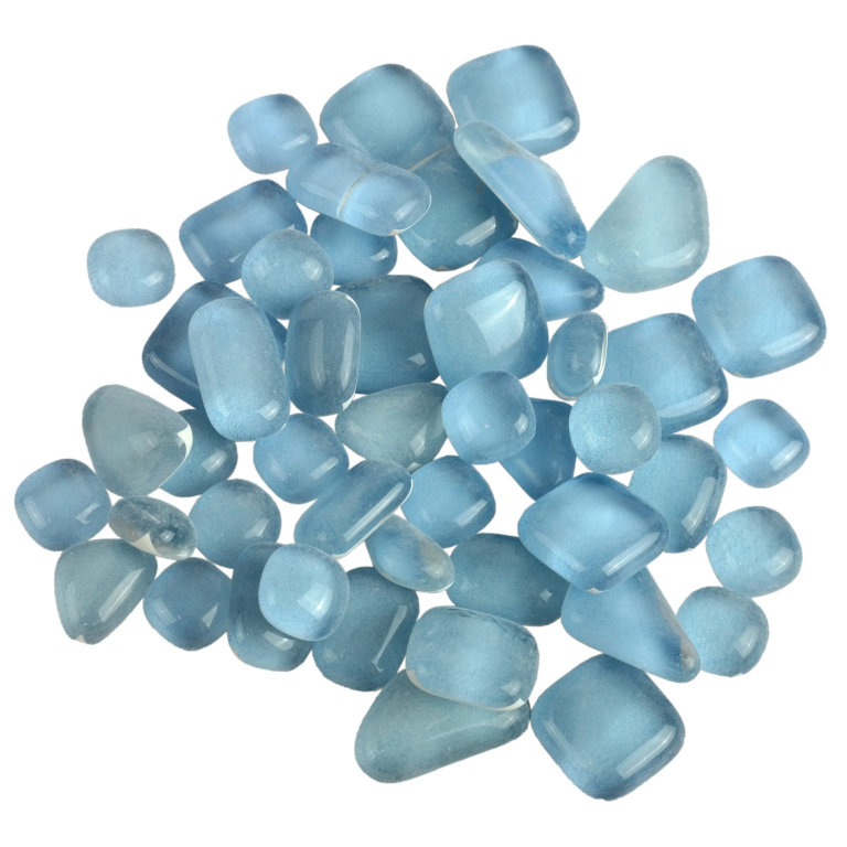 Soft Glass Polygonal Clear Baby Blue 100 gr