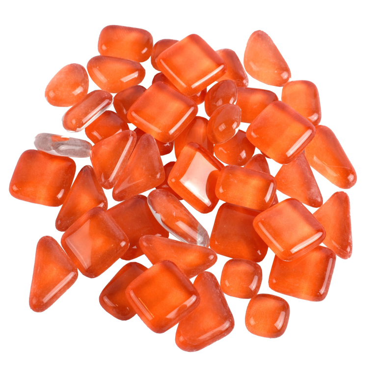 Soft Glas Polygonal Helder Oranje 100 gr