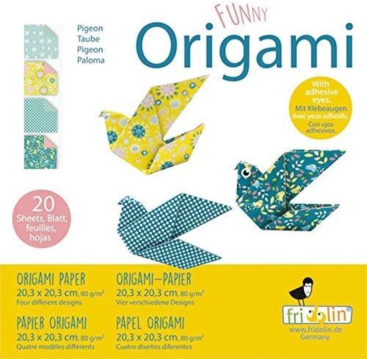 Fridolin Funny Origami 20x20cm 20 Blatt 80 g Tauben