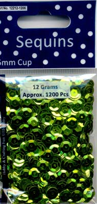 Pailletten 6 mm Groen 12gr