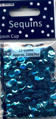 Pailletten 6 mm Turquoise 12gr