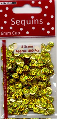 Pailletten 6 mm Disco Laser Goud 8gr