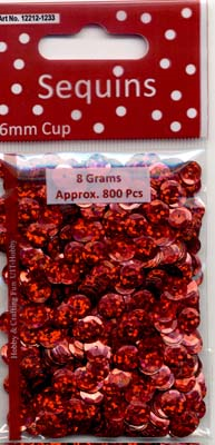 Pailletten 6 mm Disco Laser Rood 8gr