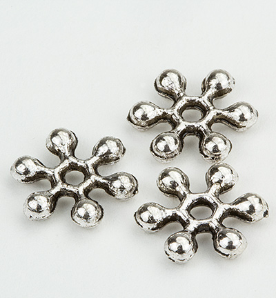 Metalen Spacer Kralen Bloem 9 mm Zilver 16 stuks