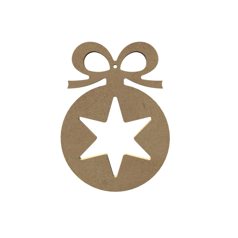 MDF-Figur Weihnachtsbaumkugel mit Stern 15 cm