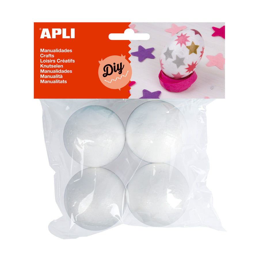 Apli Styrofoam Balls 50 mm, 4 pieces