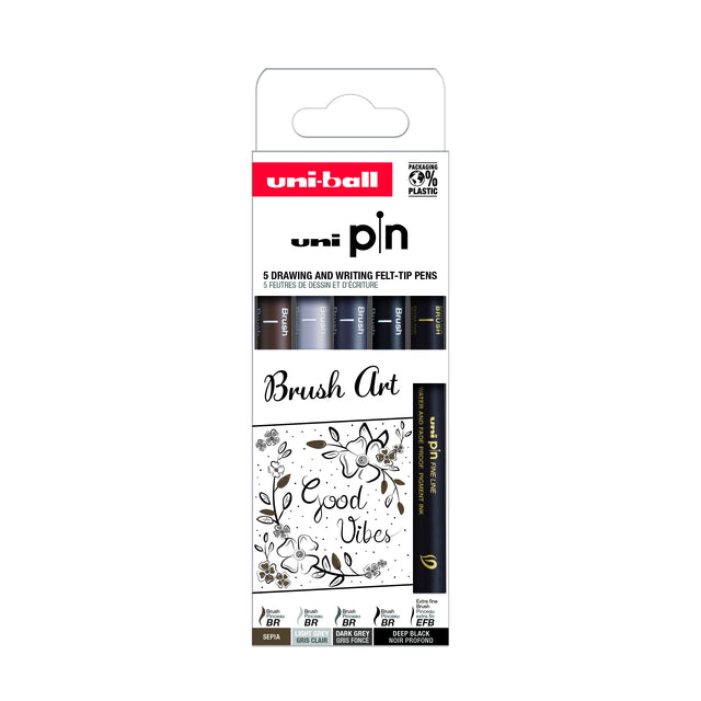 Uni-Ball Pin Set Brush Art 5 Piece