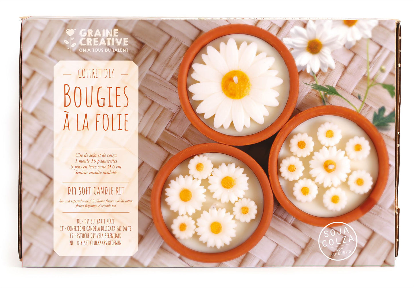 GC Kaarsen Maken DIY Set Margrieten in Terracotta Kaarsenhouder