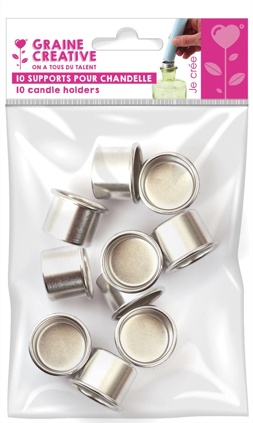 GC Aluminium Kaarsenhouders 22 mm 10 stuks