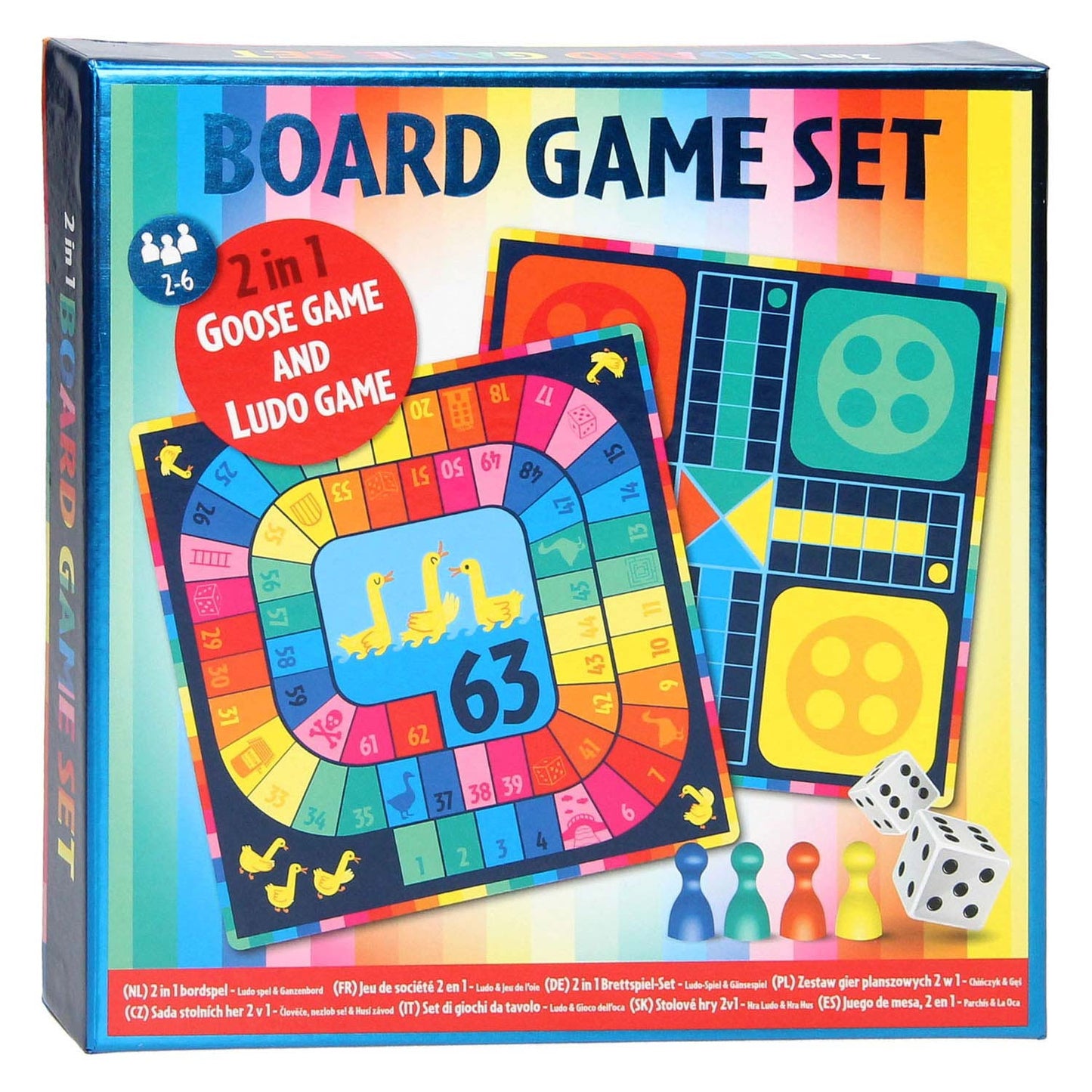 Wins Bordspel Set 2in1 Ganzenbord en Ludo