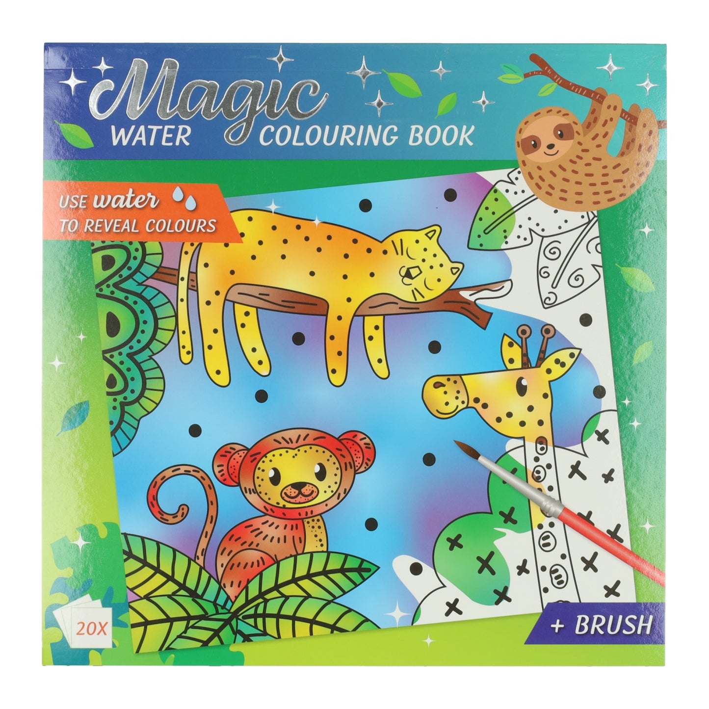 Wins Magic Watercolor Paint Block Jungle Animals 20 sheets 24 x 20.5 x 3 cm