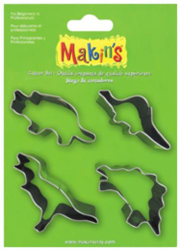 Gereedschap Uitsteekvorm Set Dinosaurs 4 PC Set - Boetseerklei