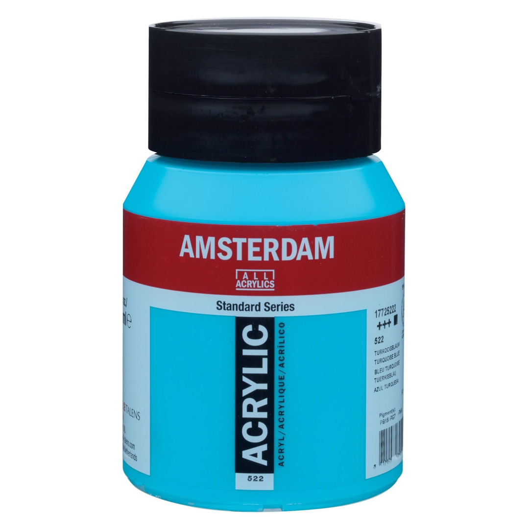Royal Talens Amsterdam Acrylic Paint 522 Turquoise Blue 500 ml