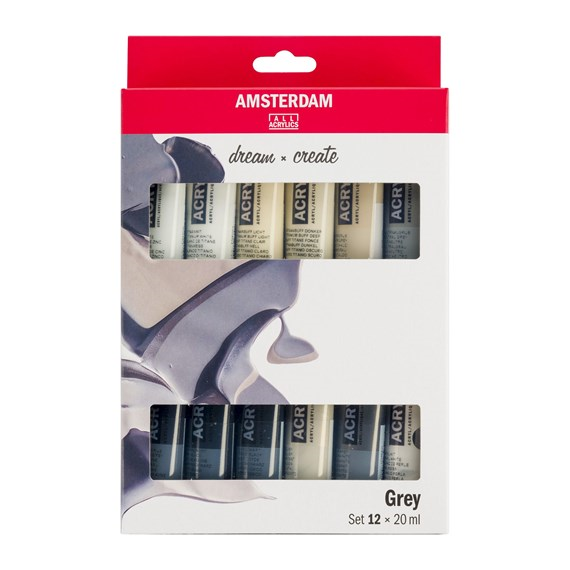 Royal Talens Amsterdam Grau Acryl-Set 12x20 ml