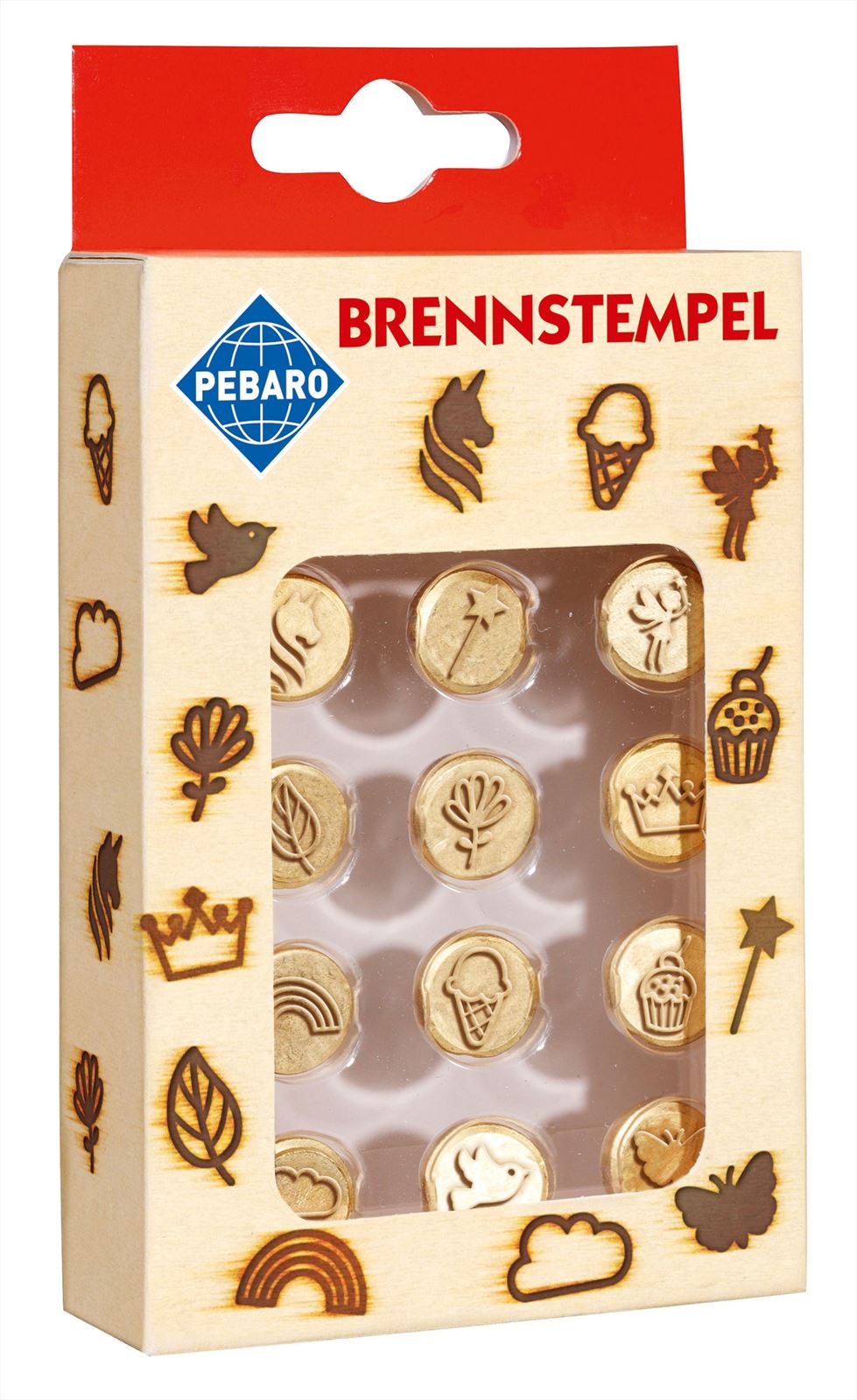 Pebaro Brandstempels 12 stuks Unicorn Cupcake