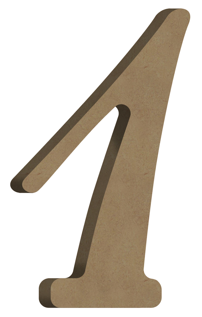 Gomille MDF Cijfer 1 6x10 cm