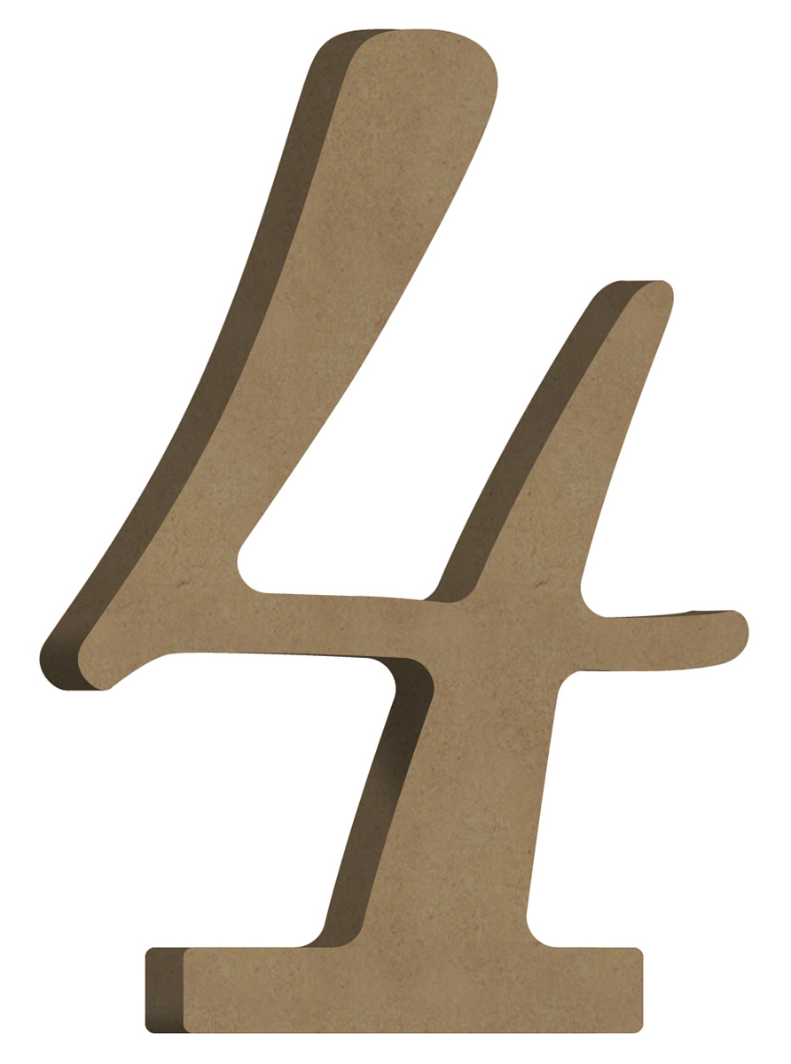 Gomille MDF Cijfer 4 7x10 cm