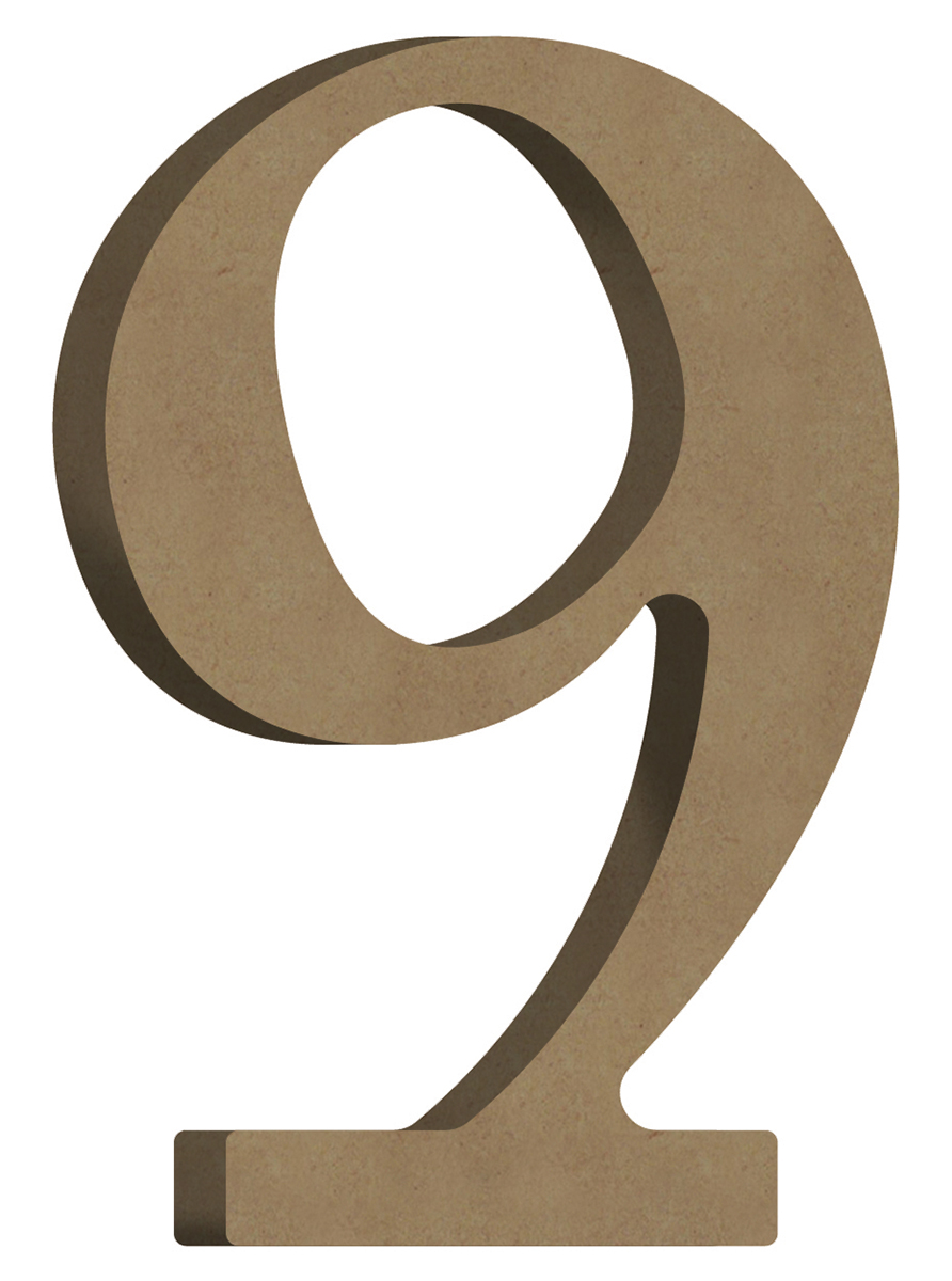 Gomille MDF Cijfer 9 7x10 cm