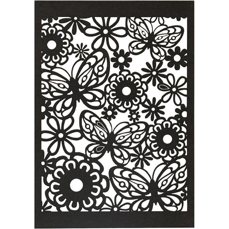 CC Pattern Cardboard 10.5x15 cm Black 10 pieces