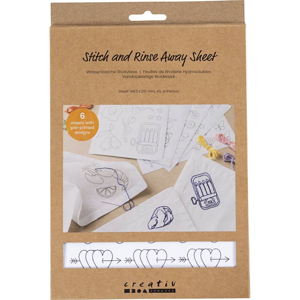 CC Wateroplosbare Borduurvellen Decoratieve Dessins A5 6 vel